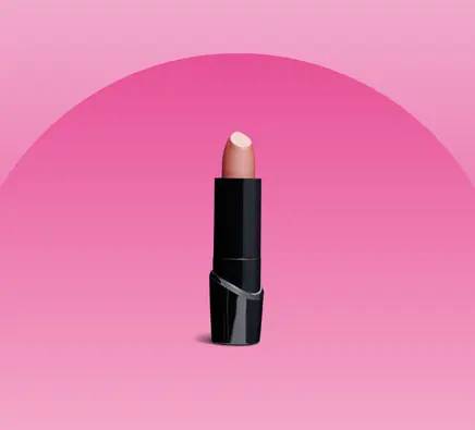Nude lipstick on pink background