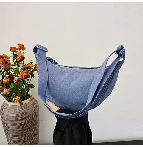Nylon Crescent Crossbody Bag 