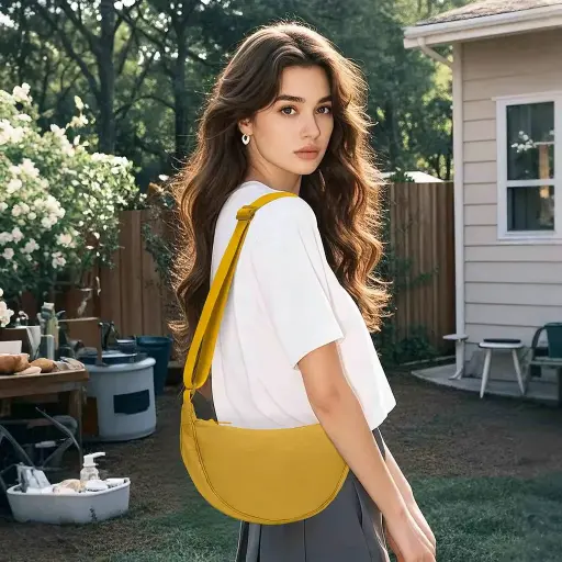 Nylon Crescent Crossbody Bag 