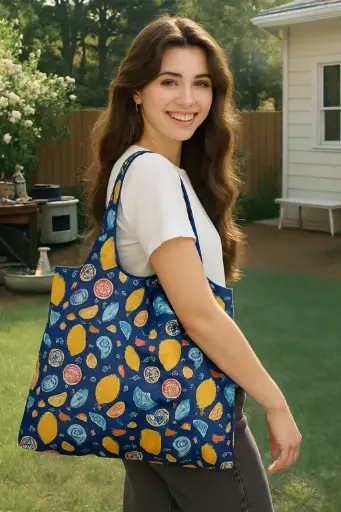 Small Foldable Nylon Reusable Grocery Bag